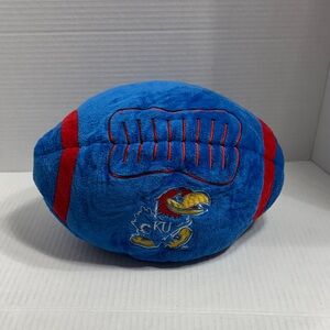 KU Plush Football Pillow with Jayhawk Inside